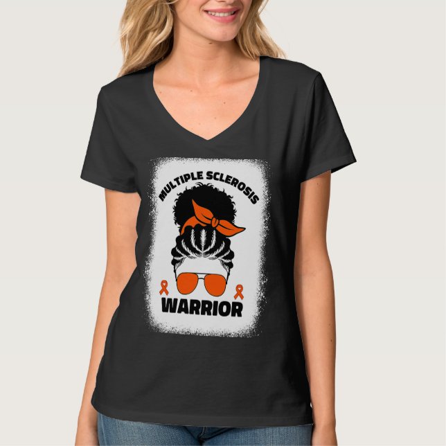 Camiseta Multiple Sclerosis Warrior For Afro Black Women Ms (Anverso)