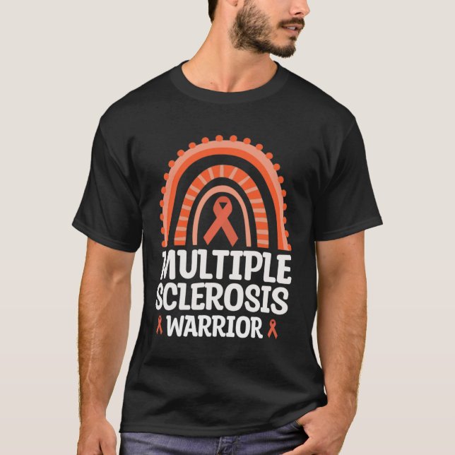 Camiseta Multiple Sclerosis Warrior Orange Ribbon MS Awaren (Anverso)