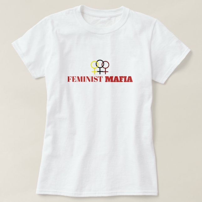 Camiseta Múltiple símbolo femenino antisexismo de mafia fem (Diseño del anverso)
