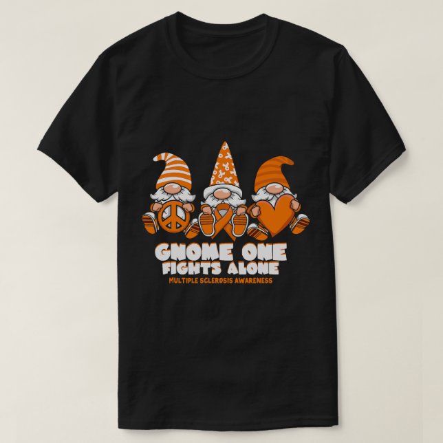 Camiseta Múltiples Esclerosis Gnome One Pelea sola MS Aware (Diseño del anverso)