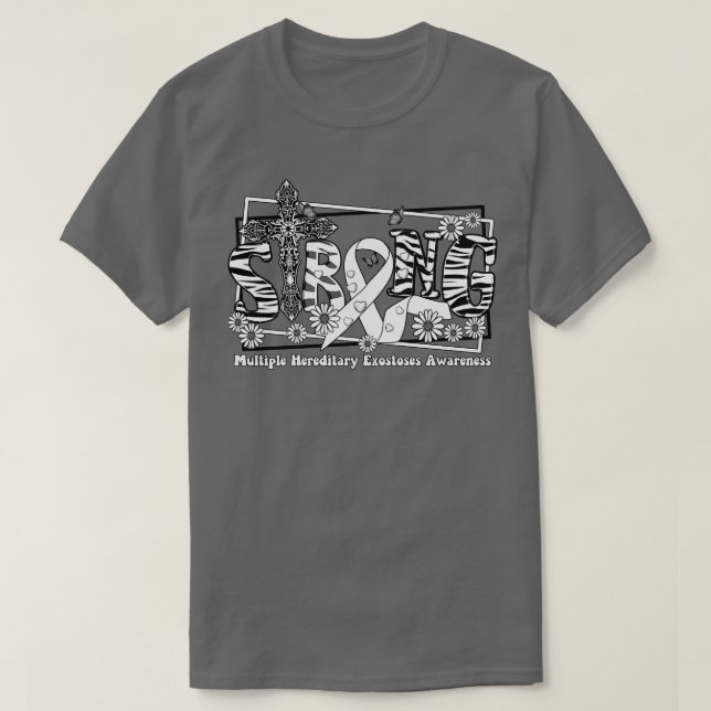 Camiseta Múltiples Exostosis Cinta de la cruz de la concien (Diseño del anverso)
