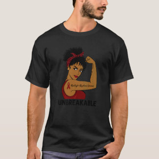 Camiseta Múltiples guerreras de mieloma negras inquebrantab