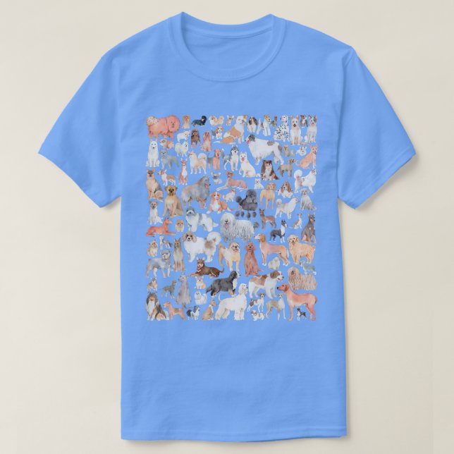 Camiseta Múltiples razas de perros para mascotas, chicos ad (Diseño del anverso)