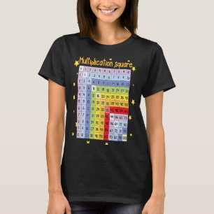 Camiseta Multiplicación Tabla cuadrada Gráfica matemática d