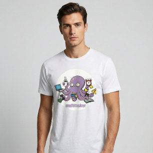 Camiseta Multitarea – Pulpo Caótico Divertido Humor Oscuro 