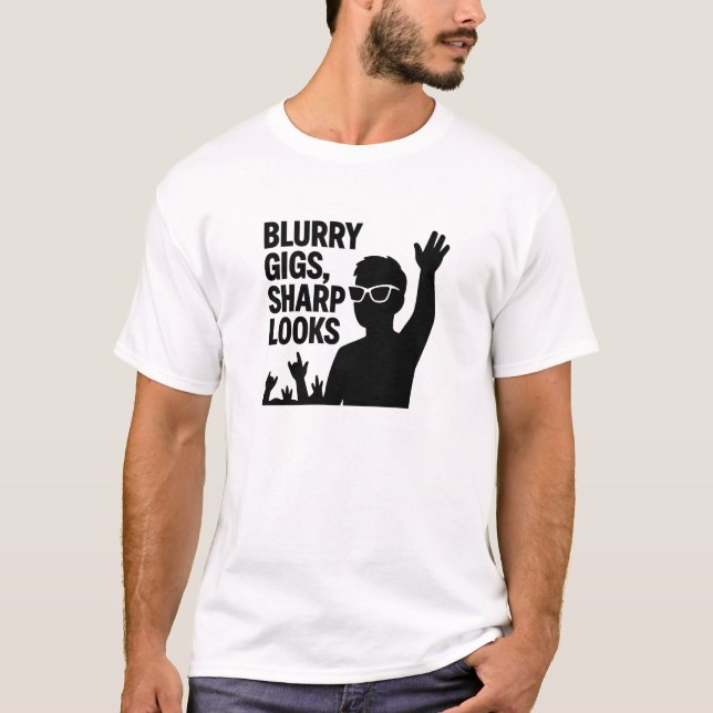 Camiseta Multitud de gafas de sol negras cita de noche de c (Anverso)