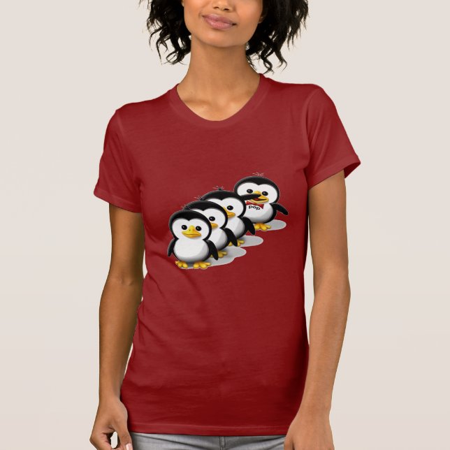 Camiseta Multitud de pingüinos (Anverso)