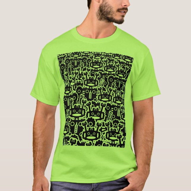 Camiseta Multitud de robots - Personalizados (Anverso)