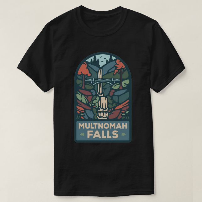 Camiseta MULTNOMAH FALLS OREGON Pegatina (Diseño del anverso)