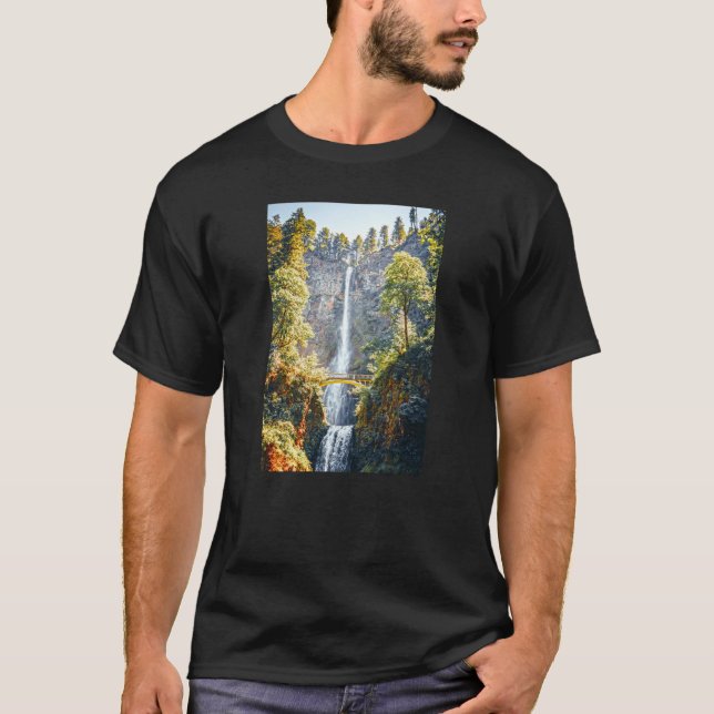 Camiseta Multnomah Falls-Portland Oregon-Travel Photography (Anverso)