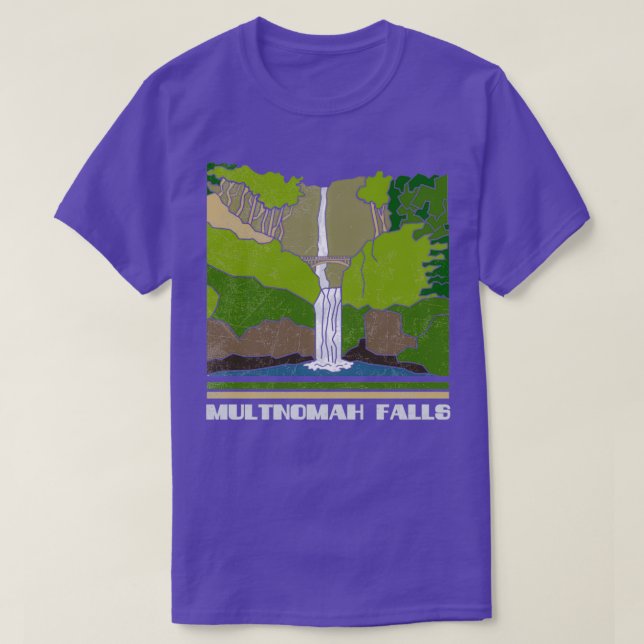 Camiseta Multnomah Falls Vintage Souvenir (Diseño del anverso)