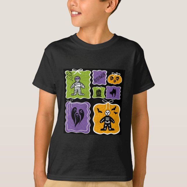 Camiseta Mumami de personajes de Halloween y esqueleto (Anverso)