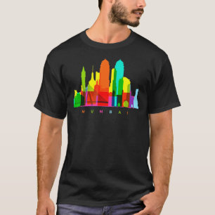 Camiseta Mumbai India Skyline India ciudad colorida india