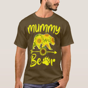 Camiseta Mummy Bear Sunflower Regalos Funny Día de la Madre