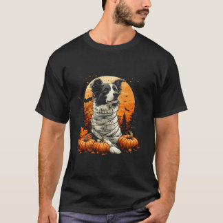 Camiseta Mummy Border Collie Pumpkin Scary Perro Halloween