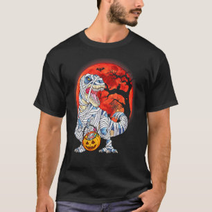 Camiseta Mummy Calabaza miedo niño dinosaurio T Rex Hallowe