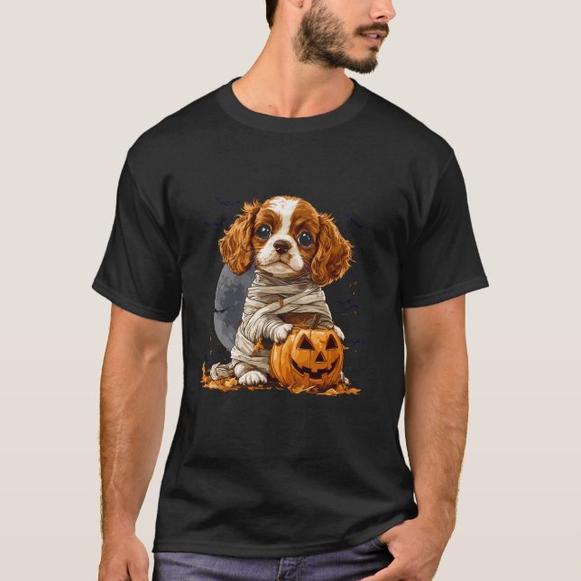 Camiseta Mummy Cavalier King Charles Spaniel Calabaza Scary (Anverso)