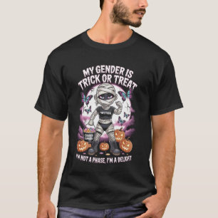 Camiseta Mummy de Halloween no binario Pronombres No es una