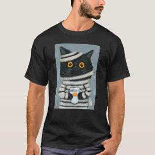 Camiseta Mummy Kitty Cat Otumn Black Cat Tee