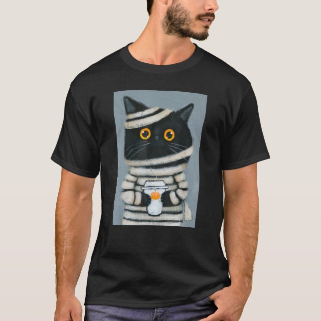 Camiseta Mummy Kitty Cat Otumn Black Cat Tee (Anverso)