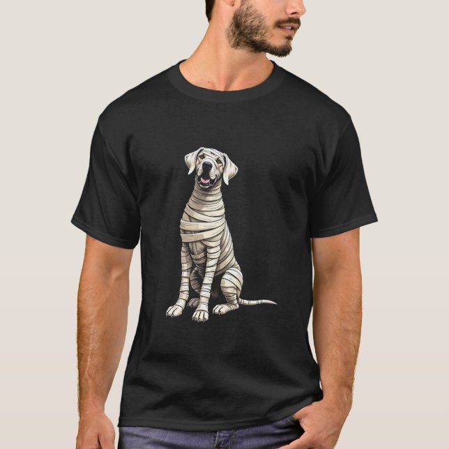 Camiseta Mummy lindo Dane Funny Perro Lover Halloween T (Anverso)