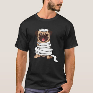 Camiseta Mummy Pug Cute Dog Halloween Costume Pug O Ween