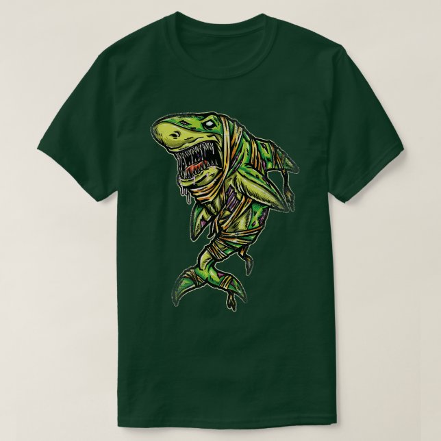 Camiseta Mummy Shark Boys HalloweenT-Shirt (Diseño del anverso)