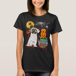 Camiseta Mummy Shih Tzu Perro Halloween Perro Scary Calabaz