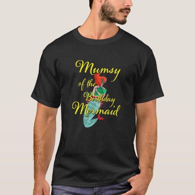 Camiseta Mumsy de la hija de la sirena cumpleaños, Chica B (Anverso)