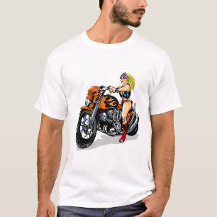 Camiseta Mún polluelo del motorista del chica