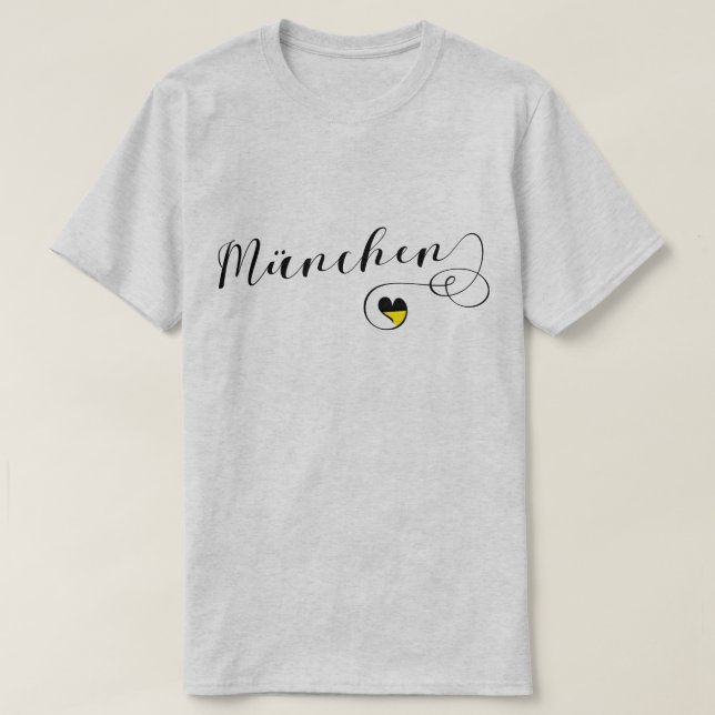 Camiseta München Heart, Love Munich Bavaria (Diseño del anverso)