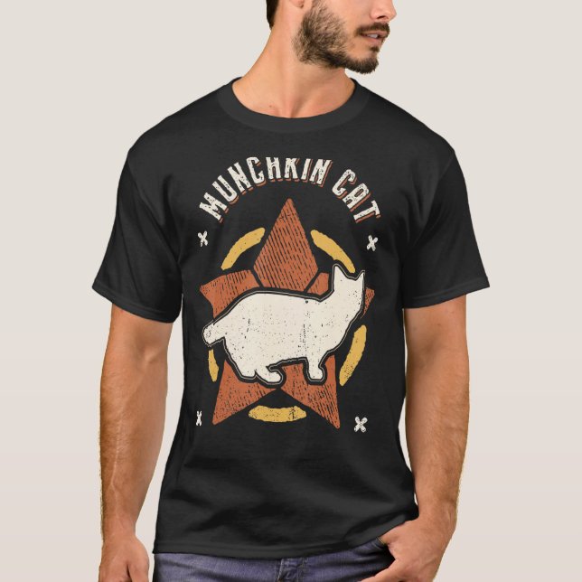 Camiseta Munchkin Cat Vintage Retro Classic Animal (Anverso)