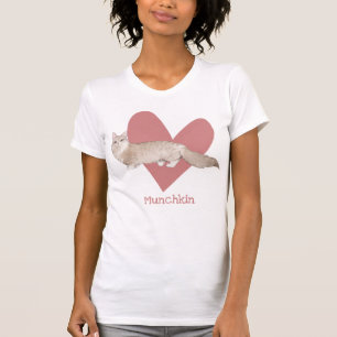 Camiseta Munchkin Cat Watercolor Kitty Pink Heart