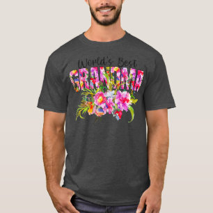 Camiseta MUNDIAL 39 MEJOR GRANDMA Abuela Vintage Flo rosa