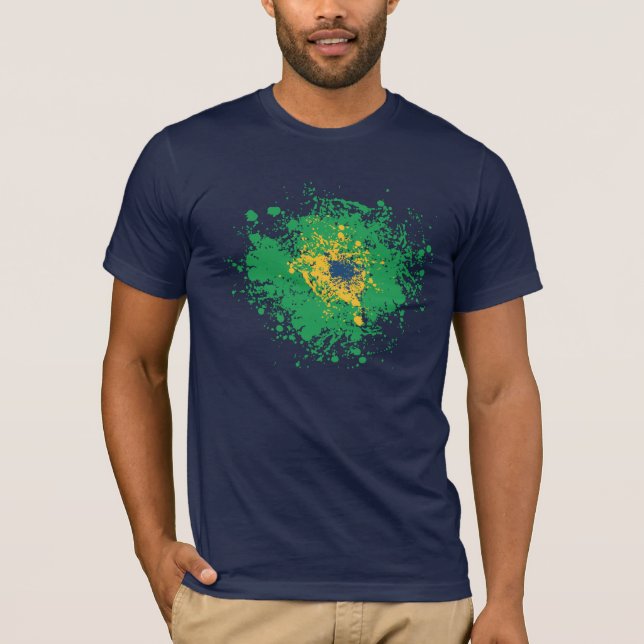 Camiseta Mundial del fútbol: Bandera del Brasil (Anverso)