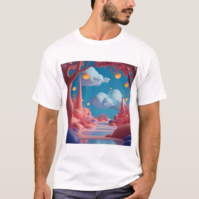 Camiseta Mundo Alienigena Rosa (Anverso)