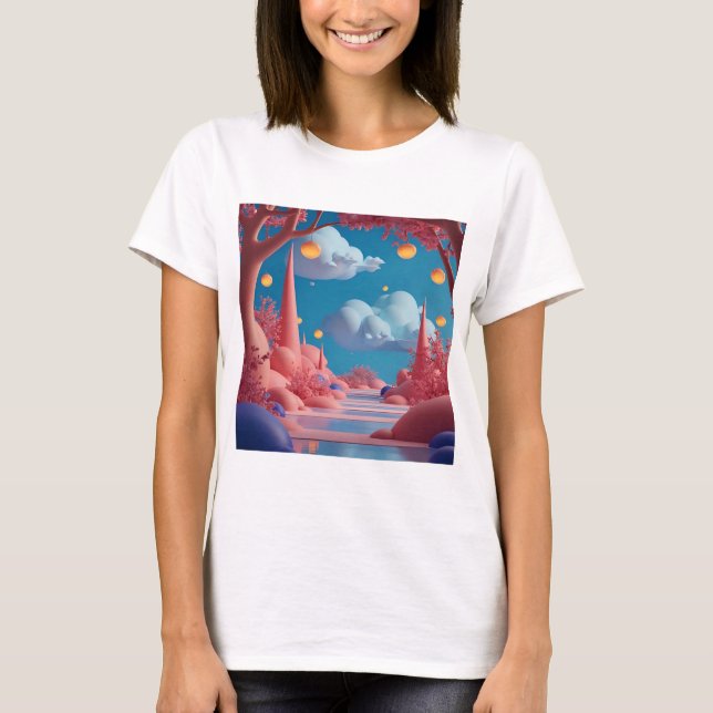 Camiseta Mundo Alienigena Rosa (Anverso)