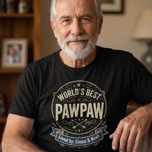 Camiseta Mundo Antiguo Mejor Pawpaw Personalizado Nombres d