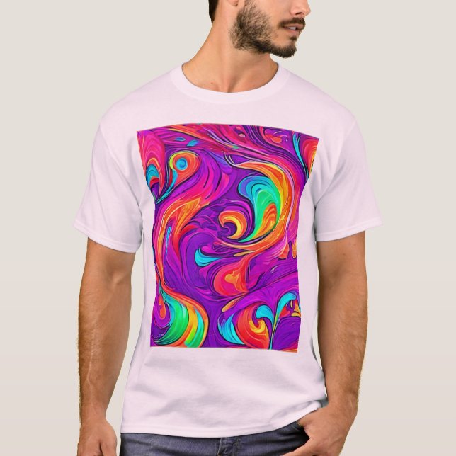 Camiseta Mundo colorido: Patrones de flores (Anverso)