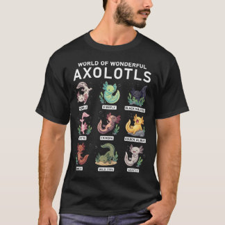 Camiseta Mundo De Axolotls Maravillosos Axolotl Kawaii Lind