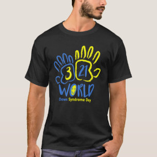 Camiseta Mundo de Huella de Mano Día del Síndrome de Down M