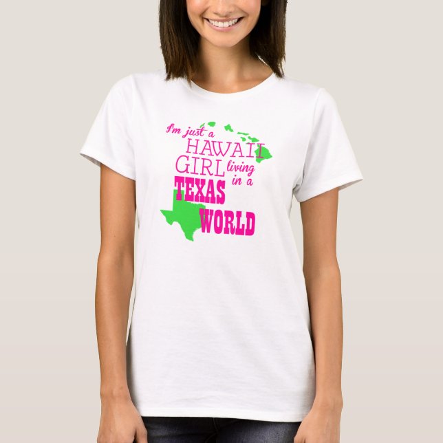Camiseta Mundo de Tejas del chica de Hawaii… (Anverso)