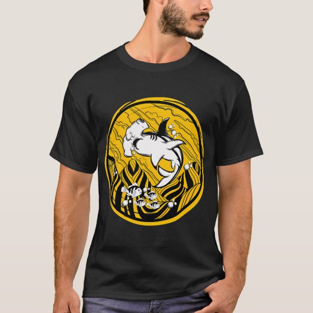 Camiseta Mundo de Tiburones Martillo (Anverso)