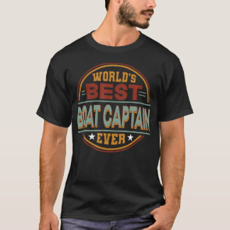 Camiseta Mundo del Badge Retro Mejor Capitán de Barco