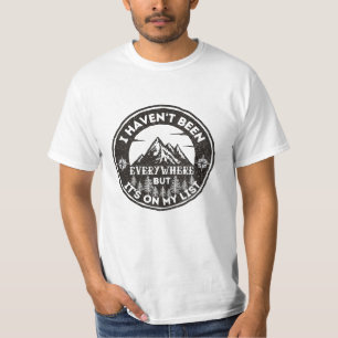 Camiseta mundo divertido viajero no he estado en todas part