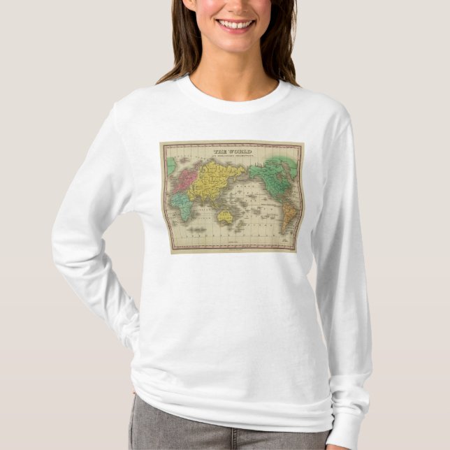 Camiseta Mundo en la proyección de Mercator (Anverso)