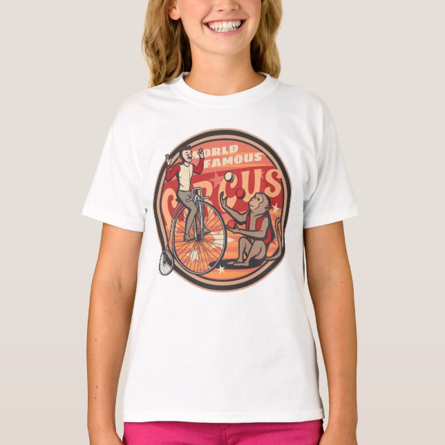 Camiseta Mundo Famoso Circo Mono Malabarista (Anverso)