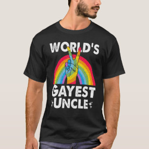 Camiseta Mundo Gayest Uncle Orgulloso Papa Gay Pride Mes Ra