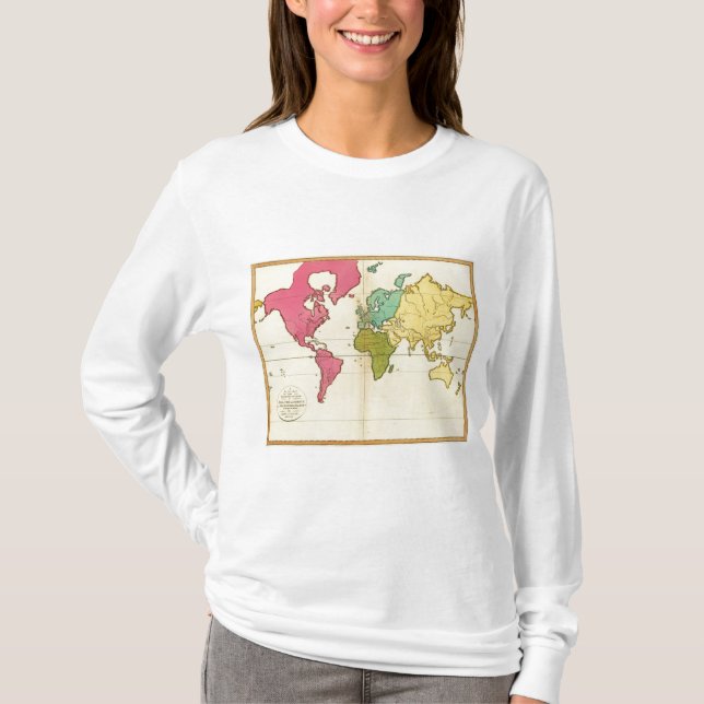 Camiseta Mundo llano del mapa (Anverso)