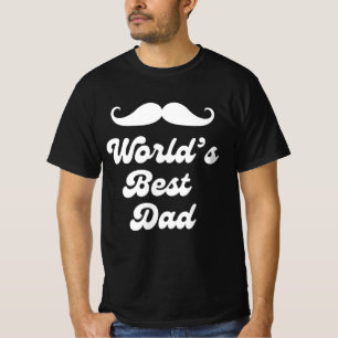 Camiseta mundo mejor papá, padre retro día negro y blanco